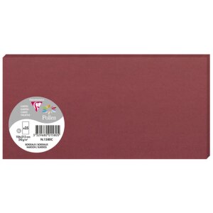 Pack 25 cartes Pollen, DL 106x213mm, 210g bordeaux