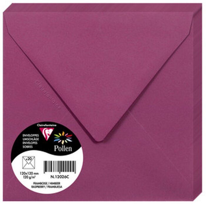Enveloppes POLLEN framboise 120x120 mm - 12026C