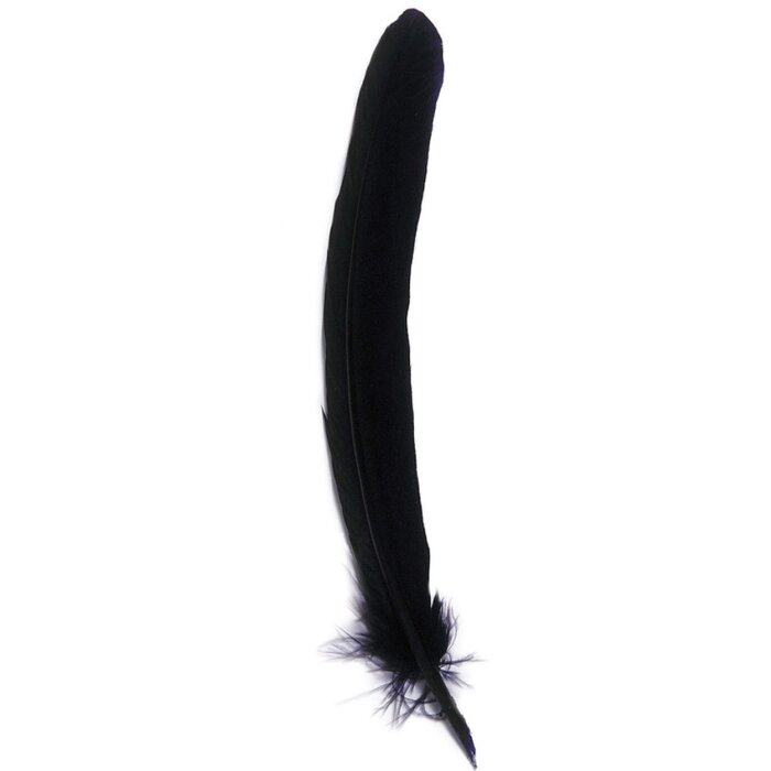 Plume doie, 28 cm de long - bleu