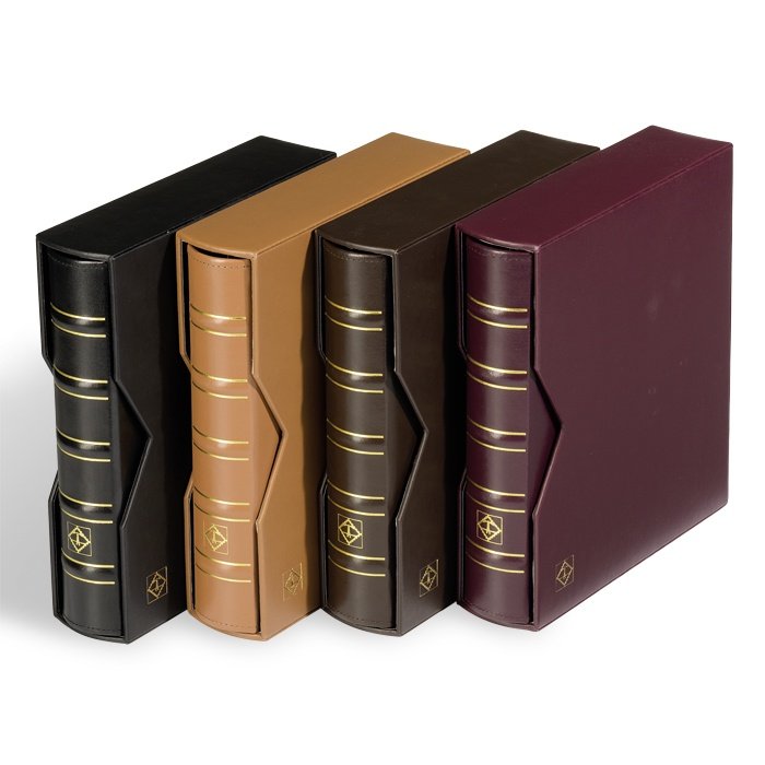 Reliure à anneaux OPTIMA, design cuir classique avec cassette de protection, noir