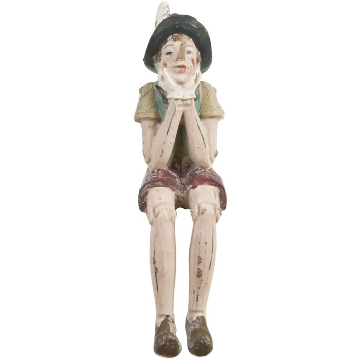 Figurine de poupée assise garçon 4x7x15 cm