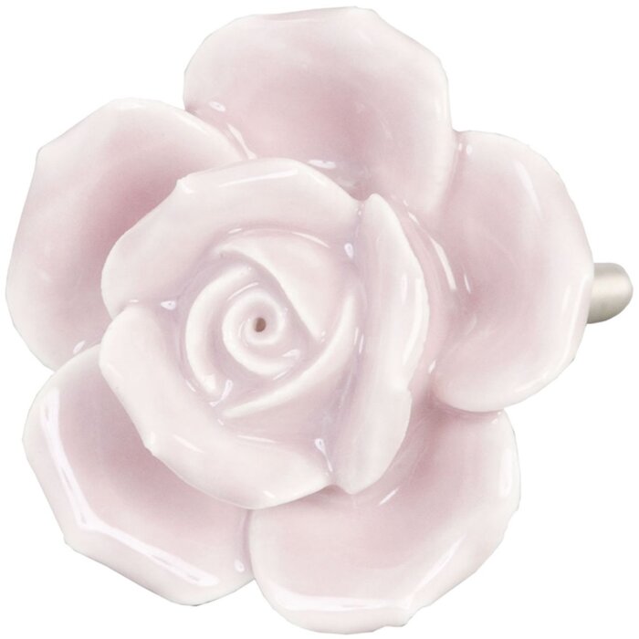 Clayre & Eef 61863 Bouton de porte Ø 4.5 cm Rose Céramique