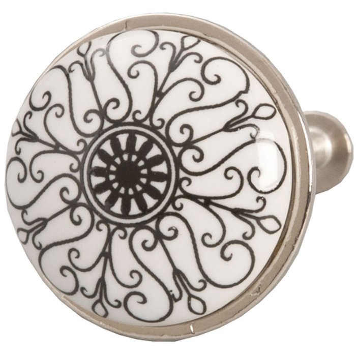 Bouton de porte Orient Ø 3 cm noir