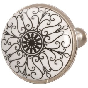 Bouton de porte Orient Ø 3 cm noir
