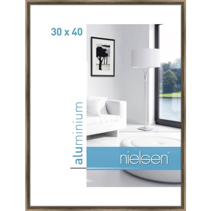 Cadre alu Nielsen Classic 30x40 cm structure noix