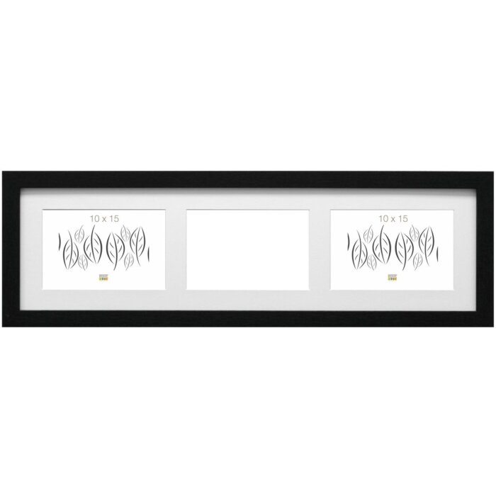 Cadre à galeries en bois S66KC3 Deknudt noir 3 photos 13x18 cm