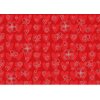 Papier 50x70cm coeurs rouge argent