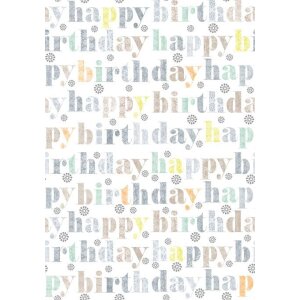 Papier 70x100 cm Happy Birthday taupe