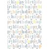 Papier 70x100 cm Happy Birthday taupe