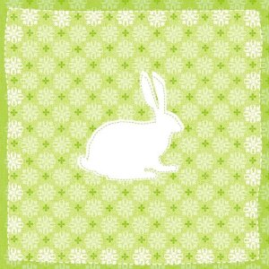 Serviettes en papier 33x33 cm lapin motif vert