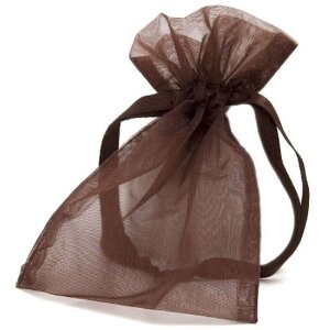 Sachet organza 9x12 cm chocolat
