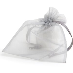 Sachet organza 17x21 cm gris argenté
