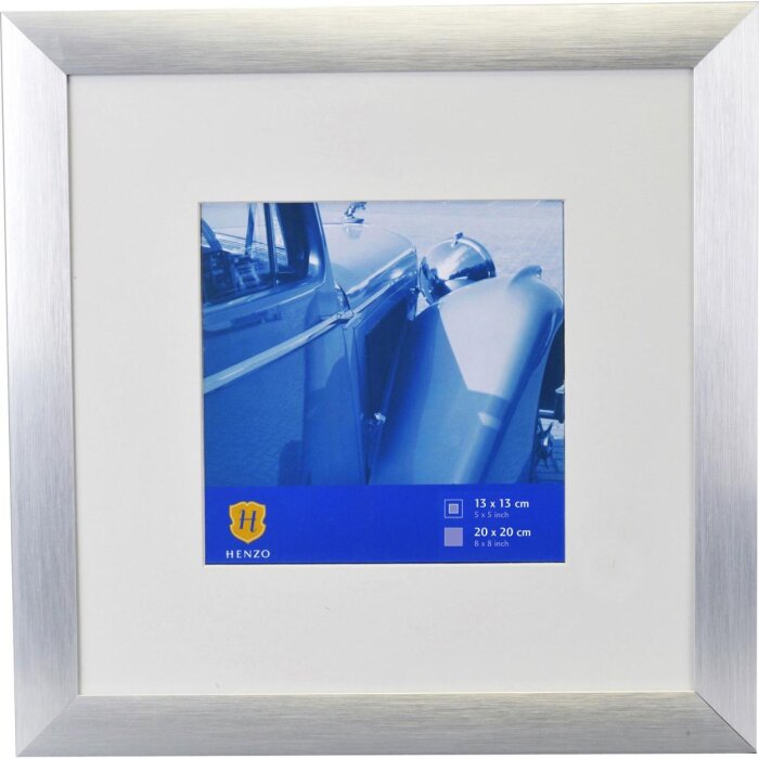 Henzo cadre alu Luzern 20x20 cm argent avec passe-partout 13x13 cm